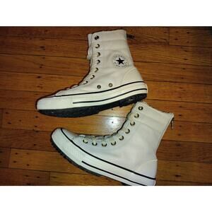 Leather Converse lined w/zipper Sz 7